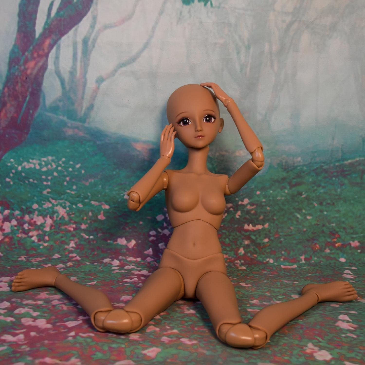 1/3 BJD poupée noir peau brune corps de poupée 60 cm 24 pouces rotule SD poupées articulations mobiles PVC bricolage (Alexia)