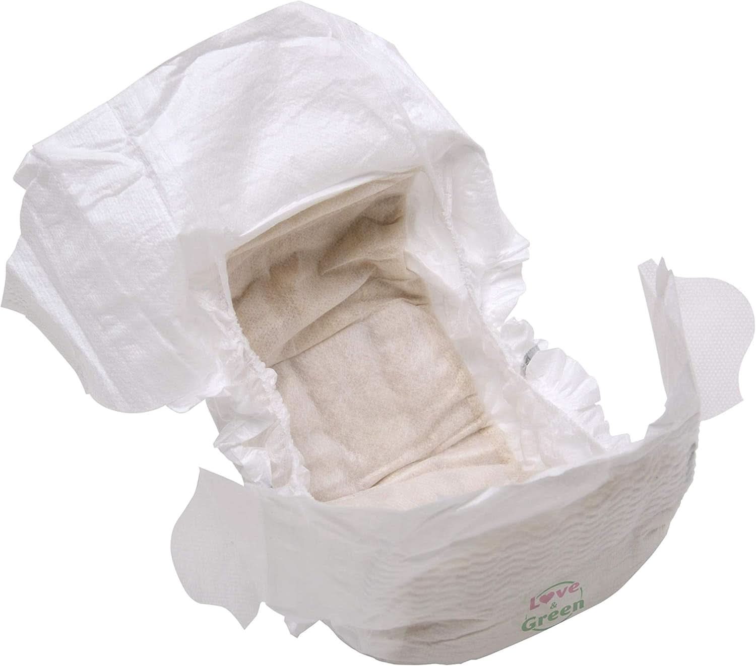 Love Green Nature, couches écologiques non blanchies, sans chlore, différentes tailles Mère et Enfant Naty Shop