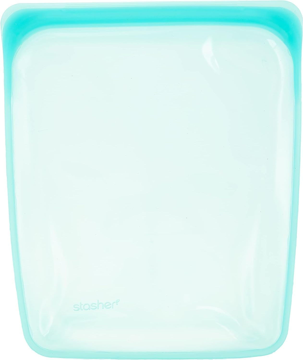Stasher Bag Sac alimentaire réutilisable en silicone de qualité supérieure, demi-gallon, bleu, durable, four, lave-vaisselle, congélateur, sac à déjeuner écologique, préparation des aliments, 1893 ml, boîtes de conservation des aliments Naty Shop Aqua