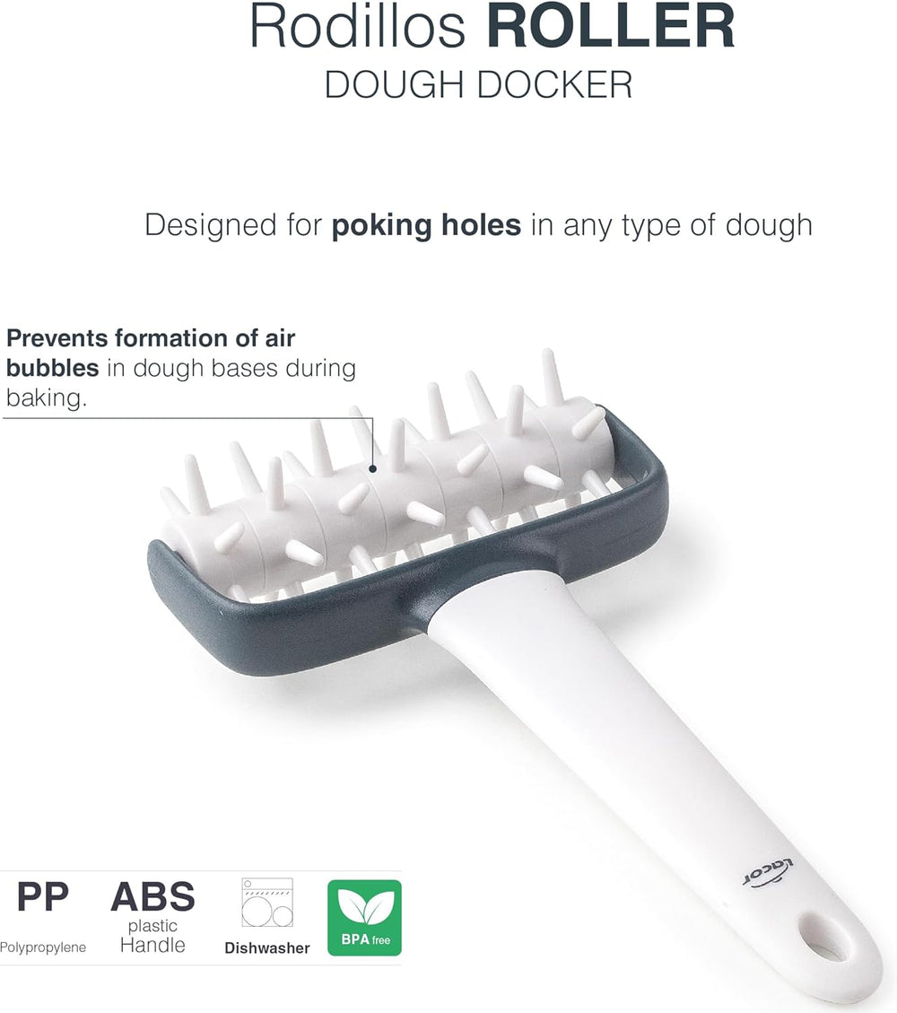 - 68802 - Éponge de cuisine, rouleau à tasser, rouleau à pâtes, évite les bulles dans la pâte, manche ergonomique, 100% amovible, passe au lave-vaisselle, polypropylène, sans BPA, 12x19,5 cm