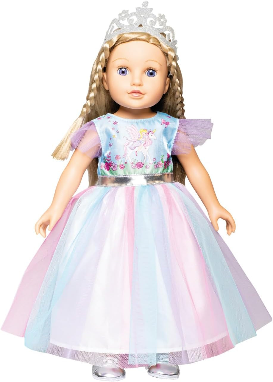 Heless 1130 - Robe pour chiots au design féerique et corne, avec couronne argentée, taille 28 - 35 cm