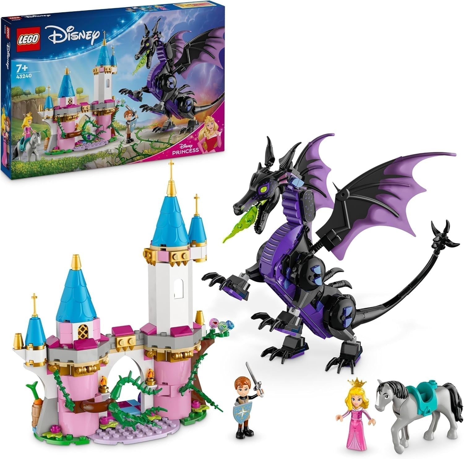 LEGO Ç€ Disney Frozen Le Palais d'Hiver d'Elsa, ensemble de construction et de jeu pour enfants avec palais modèle et figurines d'ELSA et Anna, cadeau pour filles, garçons et cinéphiles à partir de 6 ans 43244 Jeux de construction Besuche den LEGO-Store Maléfique en dragon