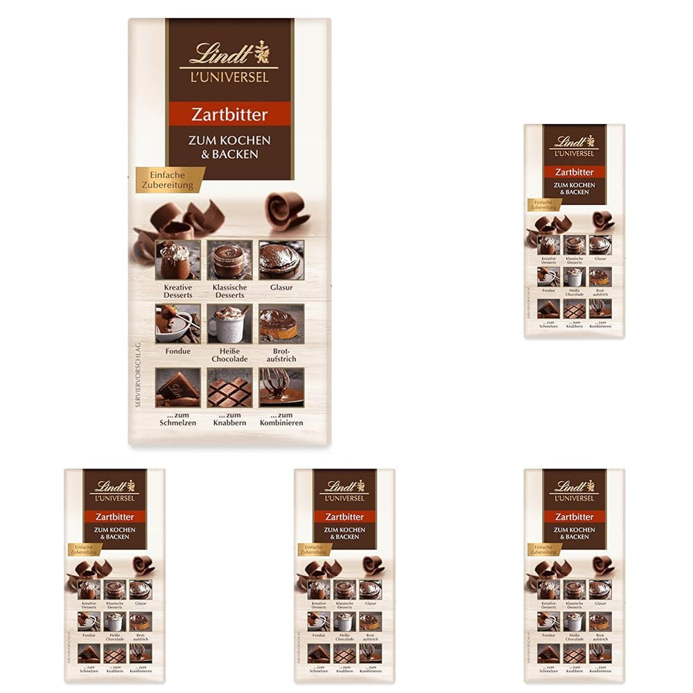Chocolat Lindt | L'Univers | 200g Chocolat pour la cuisine et la pâtisserie, pour les desserts, comme glaçage, fondue, tartinade ou pour les collations | Chocolat pour la pâtisserie