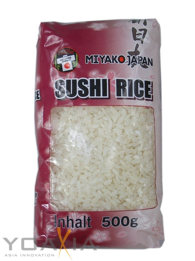 Riz Miyako Japon pour sushi, grains ronds, 0,5 kg