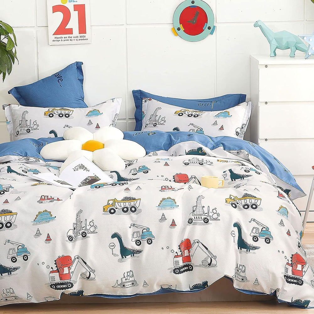 Parure de lit enfant unisexe, dinosaures, coton Parure de lit - enfant Naty Shop Modèle B 135 X 200 cm + 80 X 80 cm