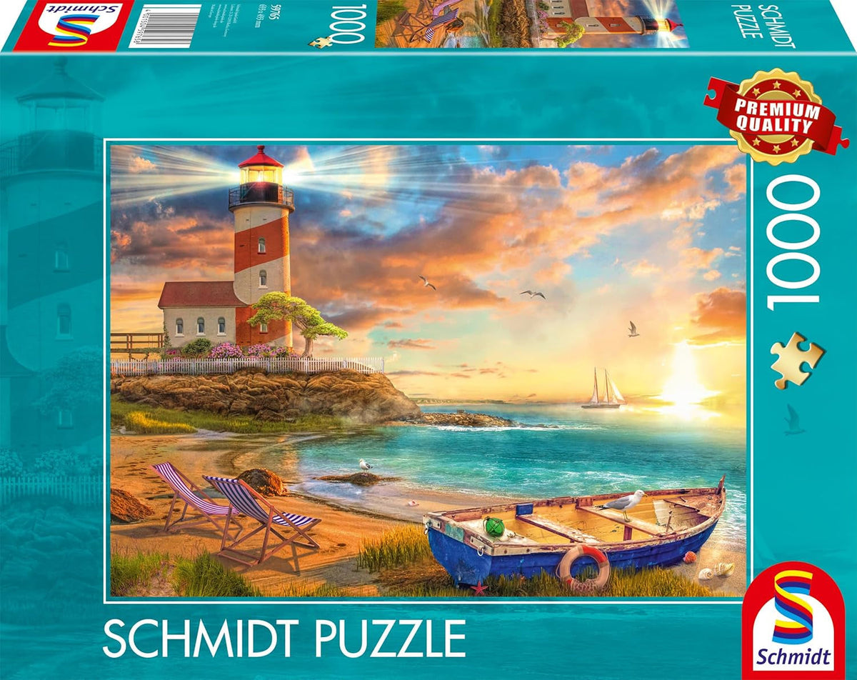 Schmidt Spiele 59765 Coucher de soleil dans la baie du phare, puzzle 1000 pièces, coloré Puzzle Naty Shop Titre par défaut