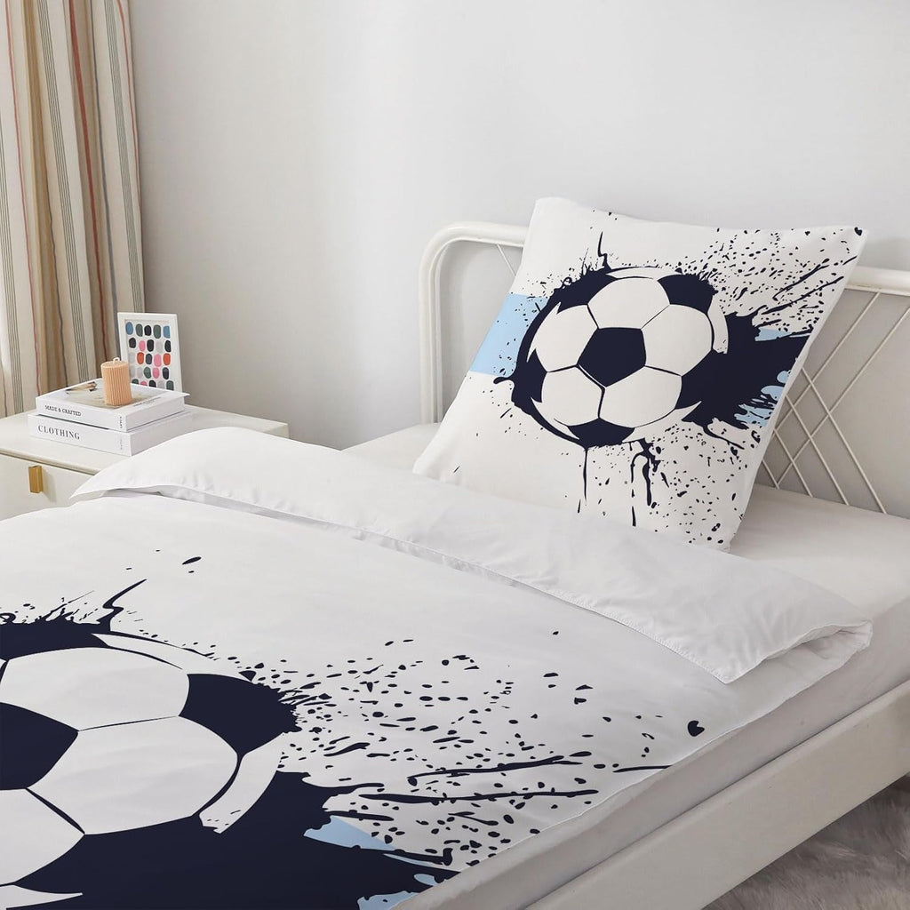 Lenjerie de pat pentru baieti, fotbal, poliester microfibra Lenjerie de pat - copii Naty Shop