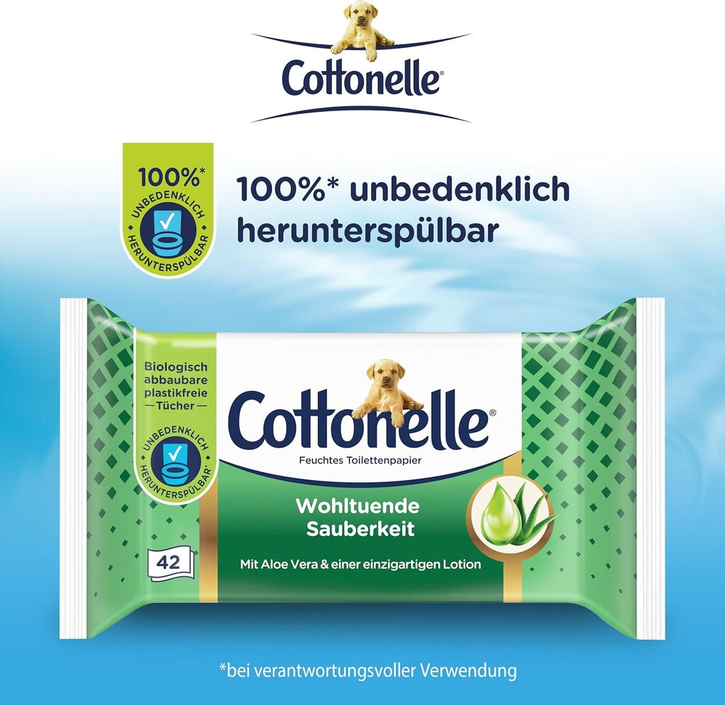 Șervețele umede, Curățenie binefăcătoare, Cu loțiune prebiotică, Biodegradabilă, Fără plastic, Reînchizibilă, 12 X 42 șervețele umede