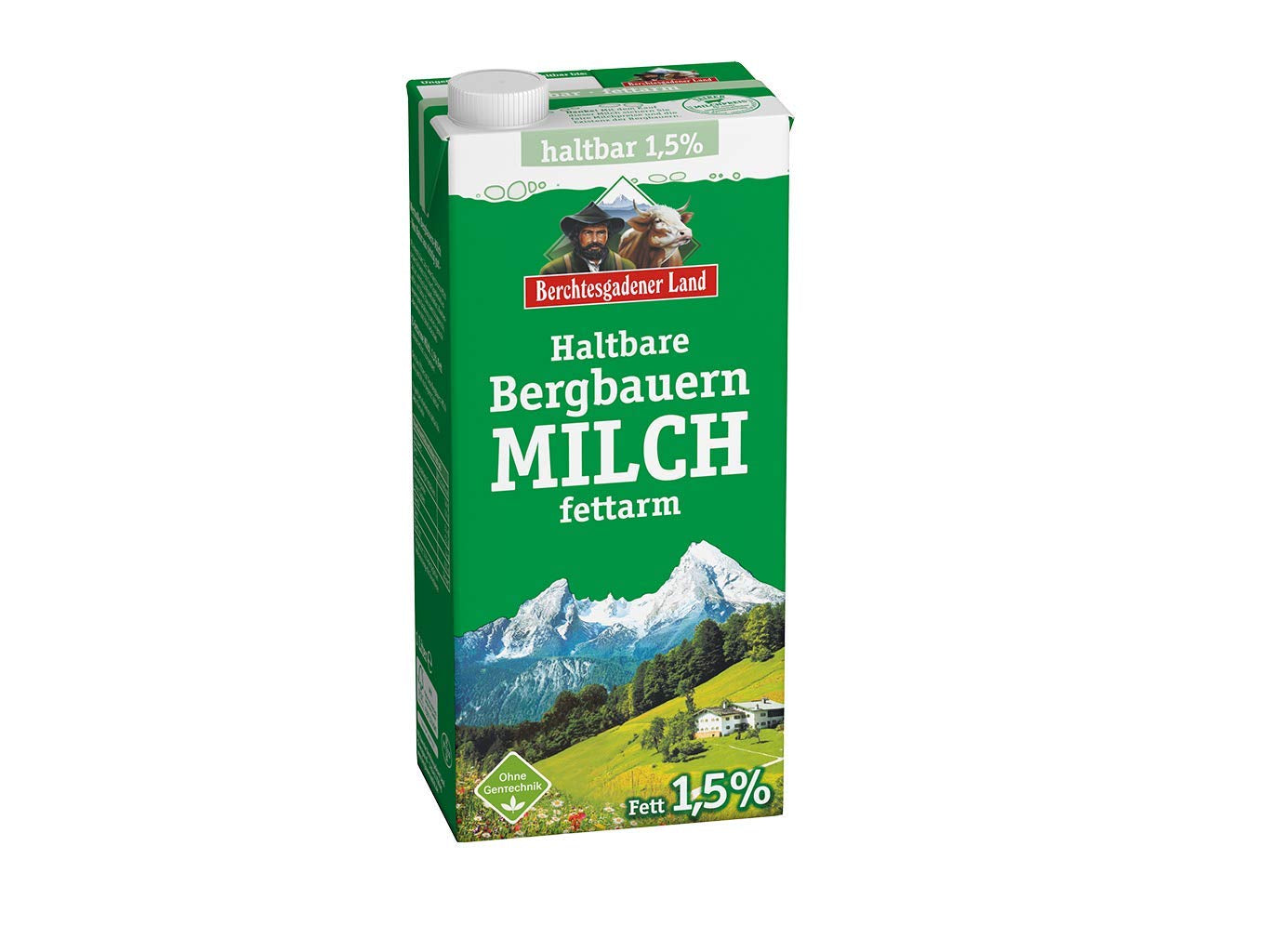 Berchtesgadener Land Haltbare Bergbauern-Milch, 1,5% Fett, paquet de 12 (12 x 1 l)