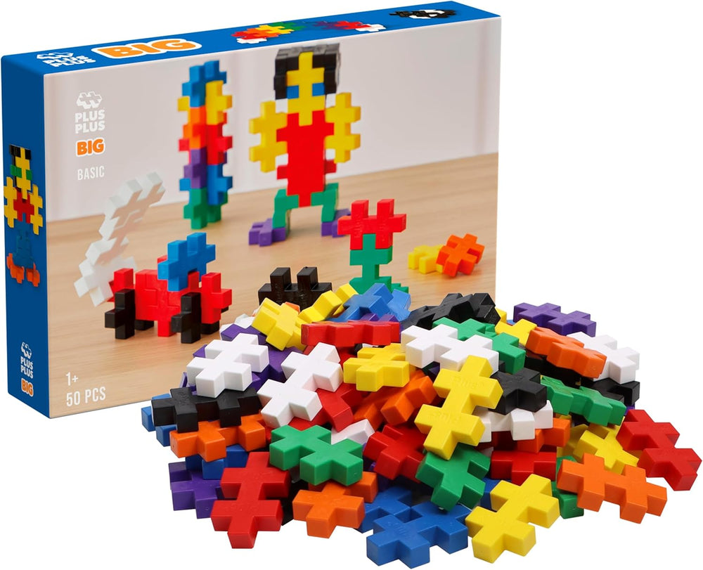 Plus-Plus 9603210 Geniales Konstruktionsspielzeug, Open Play Big Basic Mix, Bausteine-Set, 100 pièces, Mehrfarbig, Mehrfarbig