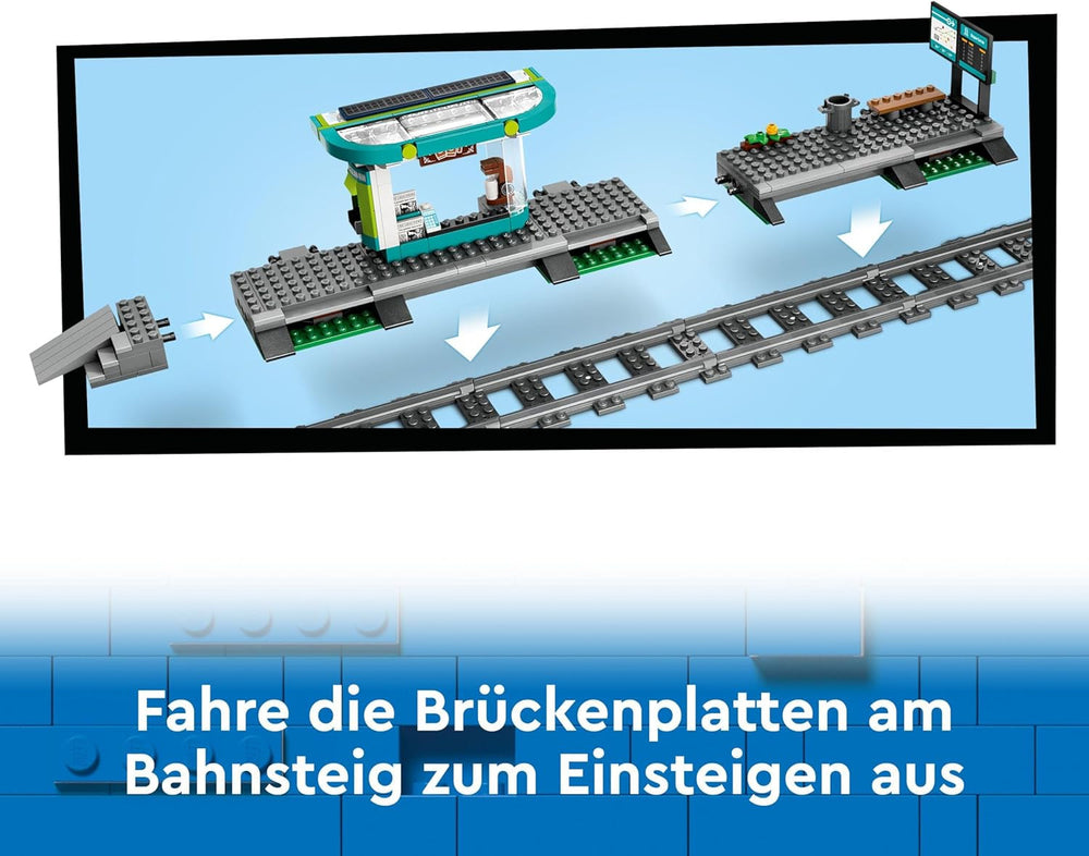 Tramway LEGO City avec gare, idée cadeau pour les fans de véhicules à partir de 7 ans, avec 6 figurines et un chien-guide pour jouer un rôle, jouet de construction 60423 Jeux de construction Besuche den LEGO-Store
