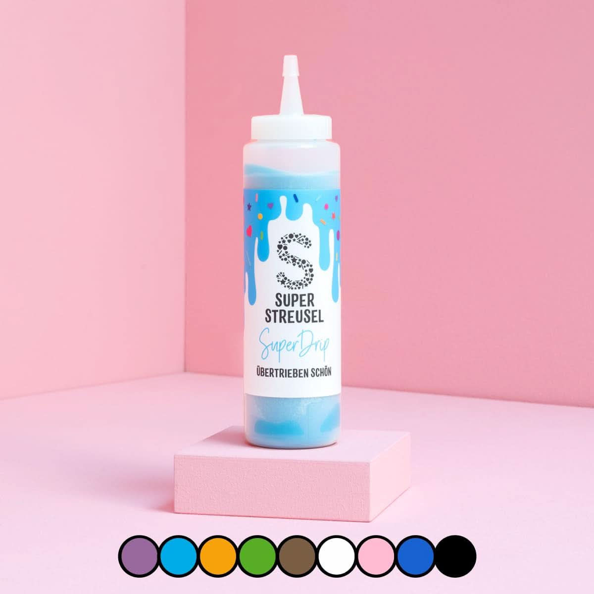 Super Drip Black Cake Glaze Cake Melts Chocolate 300 grame Glazuri si Decor Naty Shop Albastru