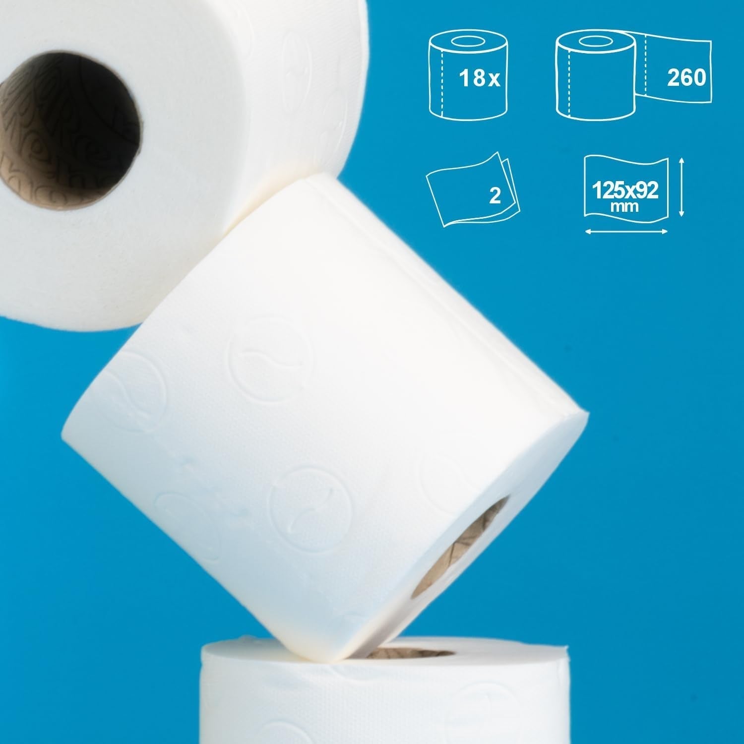 Papier toilette double Renova, 18 rouleaux