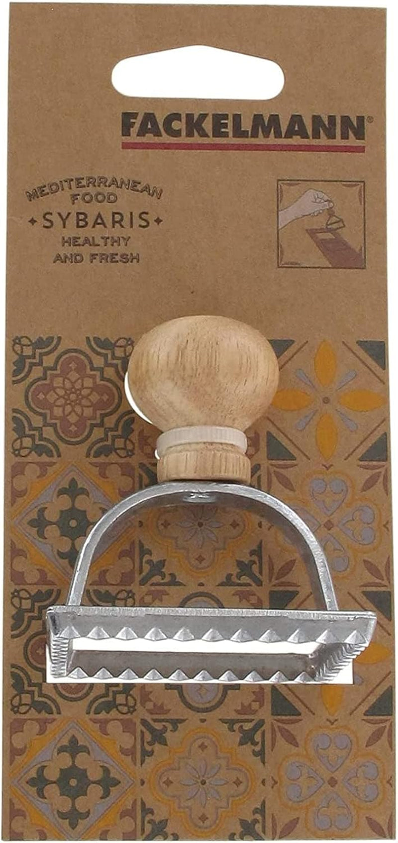 Fackelmann Emporte-pièce ravioli 40923 boîte à biscuits, forme carrée pour pâte à raviolis, 6 x 6 x 7,2 cm, bois, inox