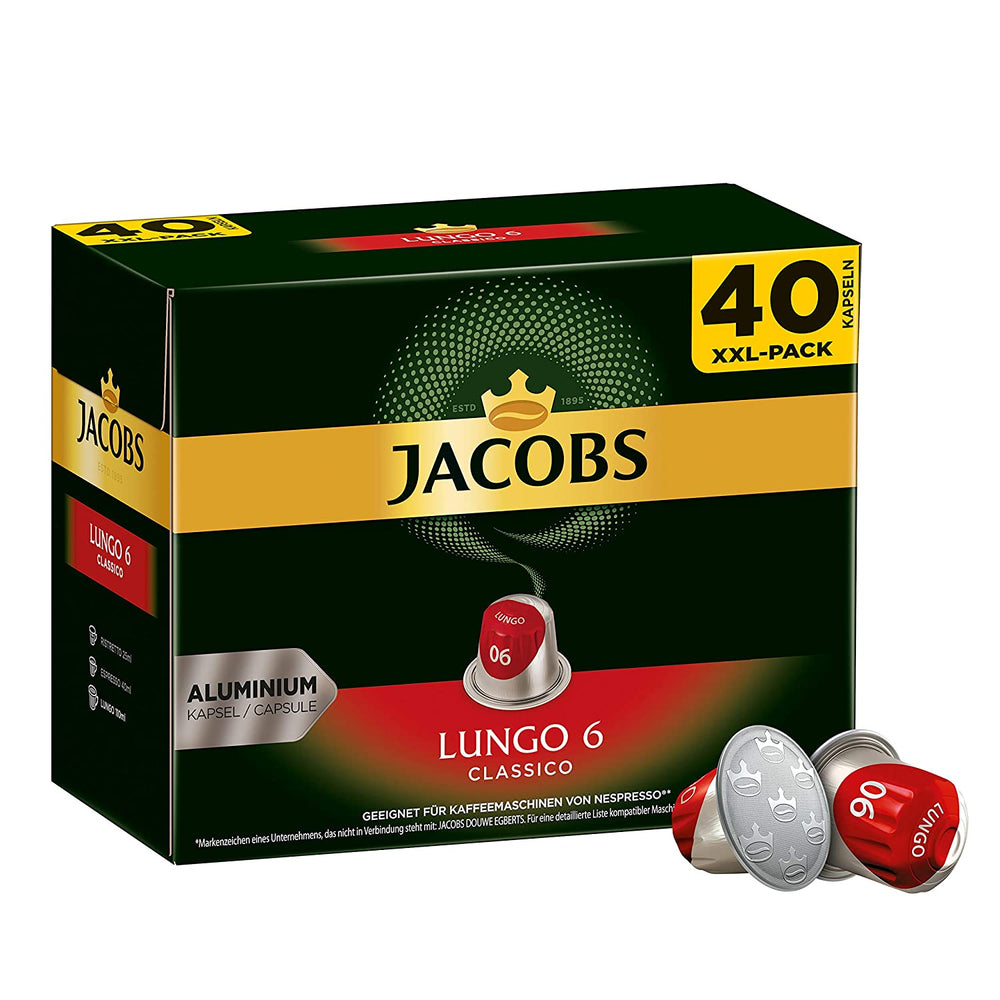 Capsules de café Lungo Classico (nur für kurze Zeit) Megapack XXL & Capsules de café Krönung Crema, 200 capsules compatibles Nespresso, 10er Pack, 10 x 20 Getränke, 1040 g