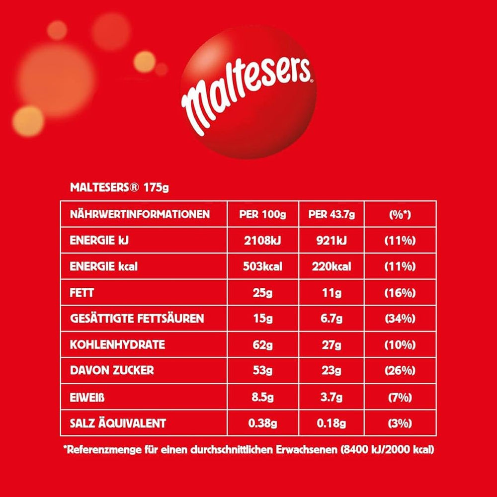 Boules de chocolat Maltesers au centre croustillant et léger, collation au chocolat aérée, 1 paquet (1 x 175 g)