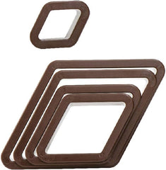 0255085 5 MOULES À FROMAGE MOSTACCIOLO EN PLASTIQUE, 15x9x4 cm, MARRON