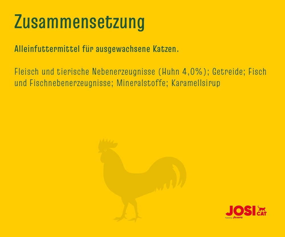 JosiCat Poulet en Sauce (12 x 415 g) | Adulte | Nourriture humide premium pour chats adultes | Poulet en sauce | Vitamine D3 et E | Propulsé par JOSERA | Nourriture humide pour chats | Aliment complet | Paquet de 12