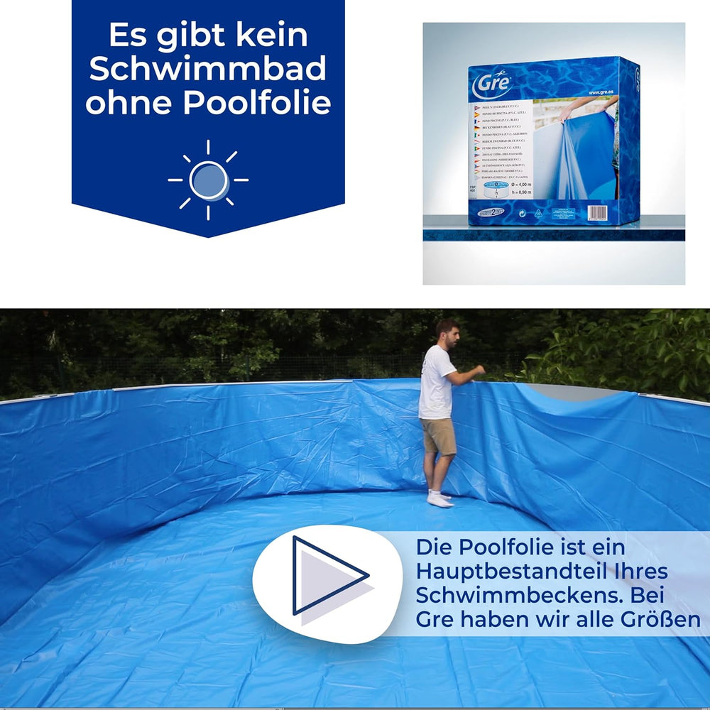 Gre FPR301 - Liner pour piscines rondes, 300 x 120 cm (longueur x hauteur), système d'accrochage, bleu