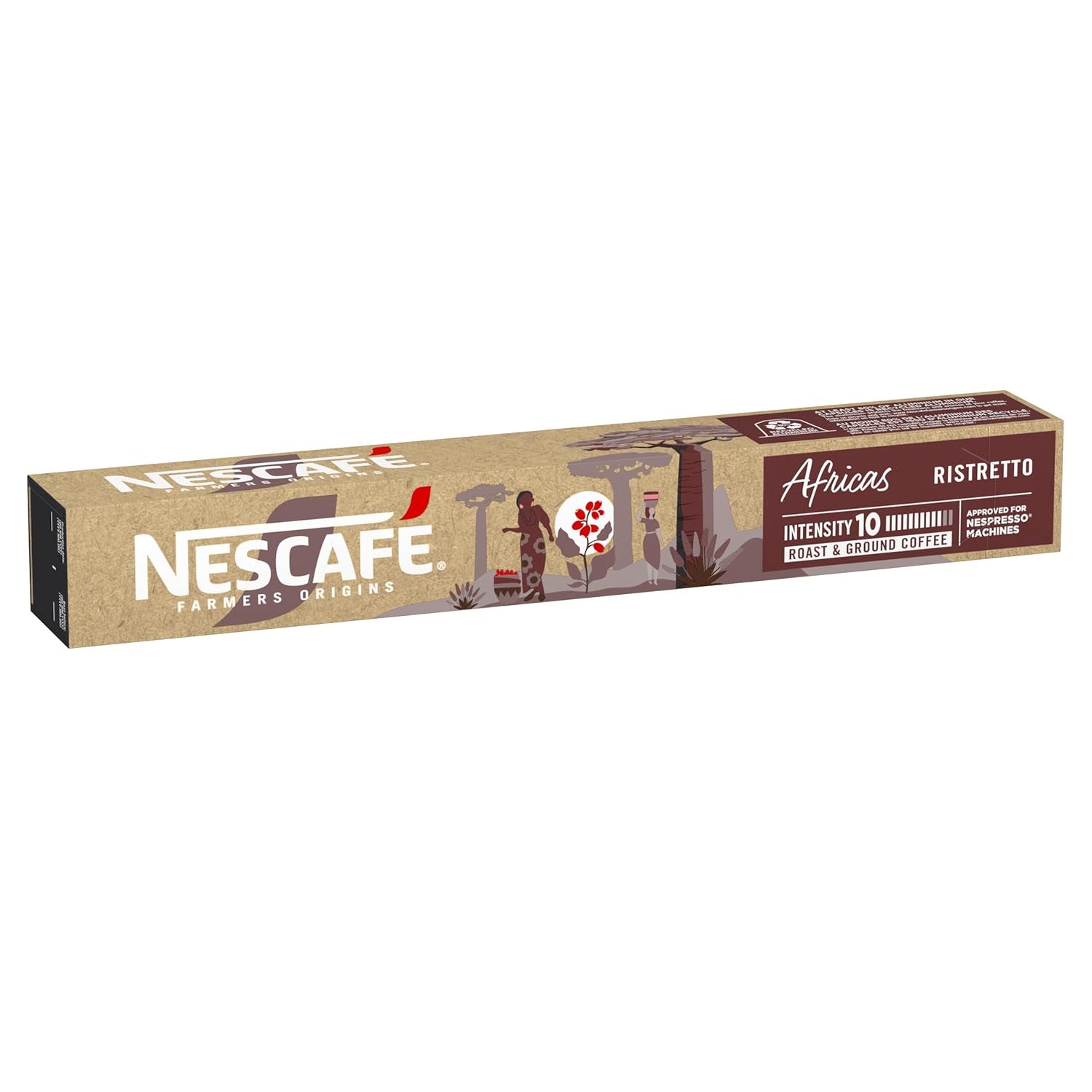 NESCAFÉ Farmers Origins Africas Ristretto 6 x 10 capsules de café - Capsules de café pour machines Nespresso