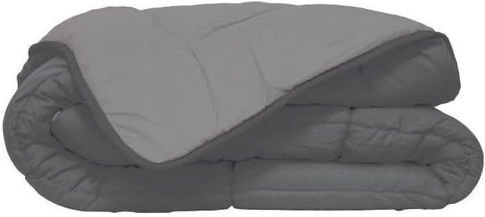 Poyet Motte Couette lavable avec housse fixe - 140X200 Cm - Bleu pétrole/beige mastic Couettes et couettes Naty Shop Acier/argent 200X200X1 Cm