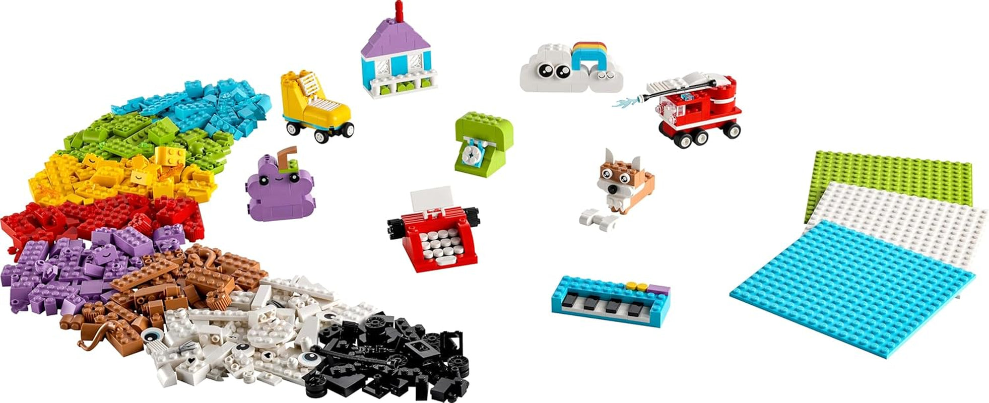 Ensemble créatif LEGO Classic pour construire et jouer - ensemble avec des briques colorées - construisez une maison, un chien, une voiture amusante, un clavier de piano et un arc-en-ciel - ensemble de bricolage pour garçons et filles à partir de 5 ans Jeux de construction Besuche den LEGO-Store