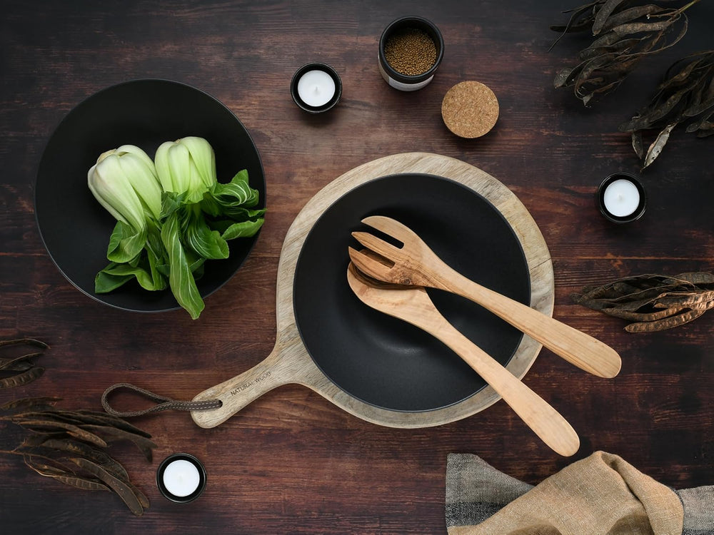 Creatable, 30007, Série Soft Touch, Service de Vaisselle 2 Pièces, Service à Salade en Grès, Passe au Lave-Vaisselle et au Micro-Ondes, Fabriqué au Portugal