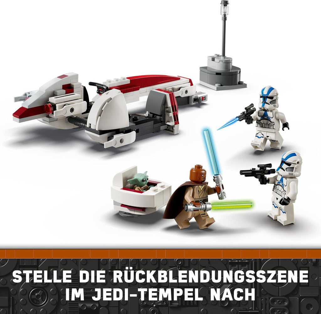 LEGO Star Wars Escape With The BARC Speeder, the Mandalorian Set, Toy Bike With Sidecar, Includes The Figures Kelleran Beq And Grogu, Gift For Boys And Girls From 8 Years 75378 Seturi de constructie Besuche den LEGO-Store