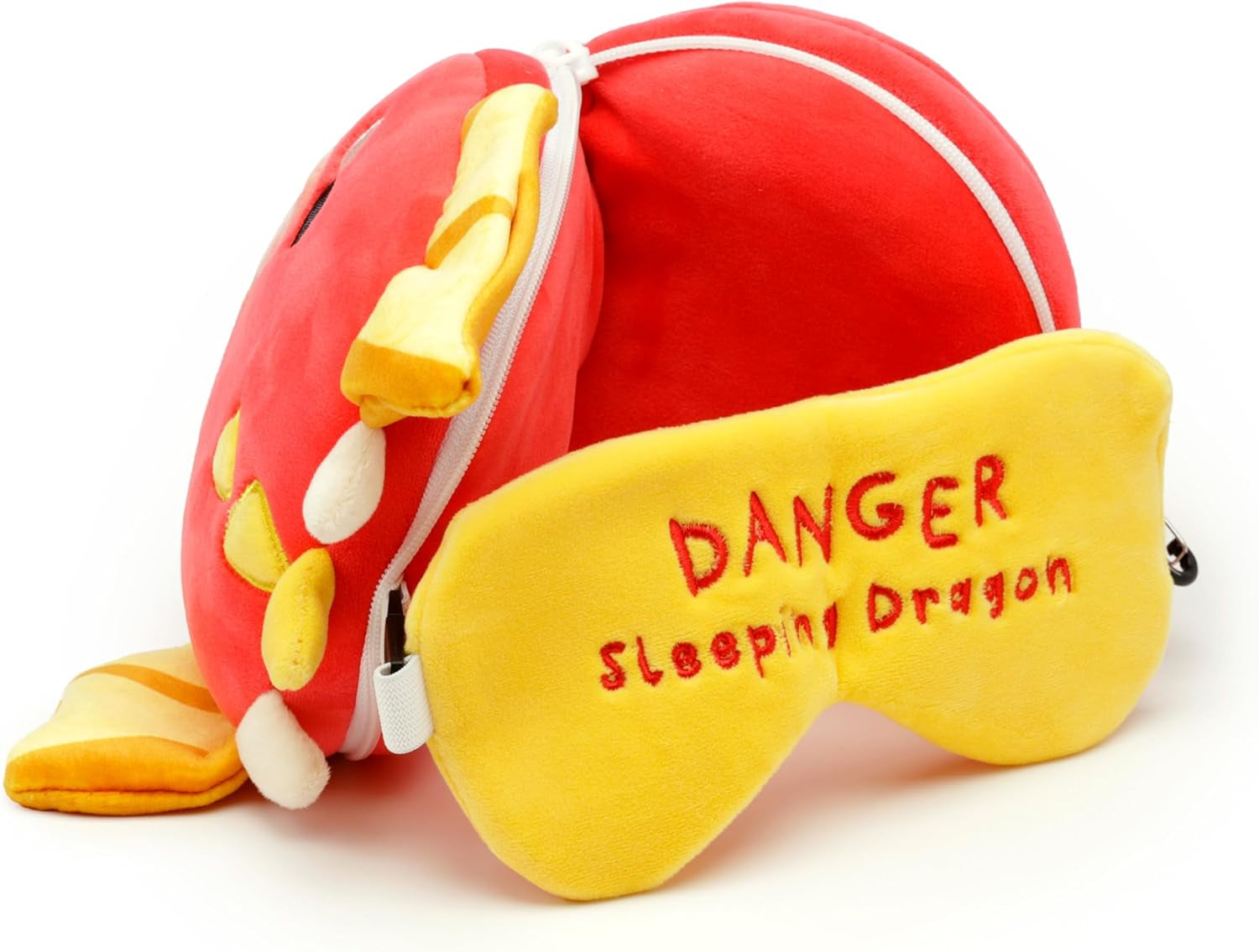 Puckator Relaxeazzz Adoramagics Oreiller de voyage rond en peluche et masque pour les yeux de dragon – Masque de sommeil en peluche pour avion – Oreiller de vol pour enfants et adultes – Masque de sommeil mignon Oreillers de voyage Naty Shop