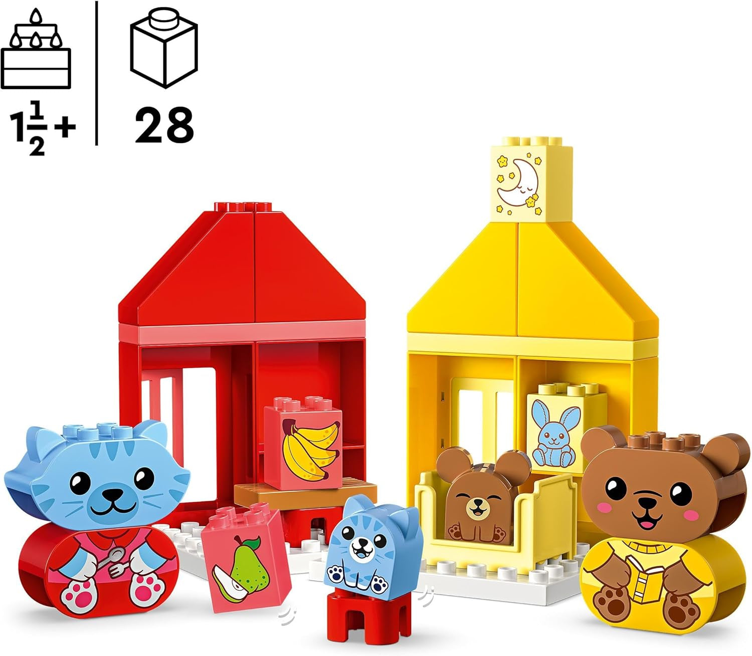 LEGO DUPLO Routines quotidiennes : manger et dormir, jouet éducatif pour encourager le développement social et émotionnel, avec 4 figurines d'animaux, cadeau pour les enfants à partir de 18 mois 10414 Jeux de construction Besuche den LEGO-Store