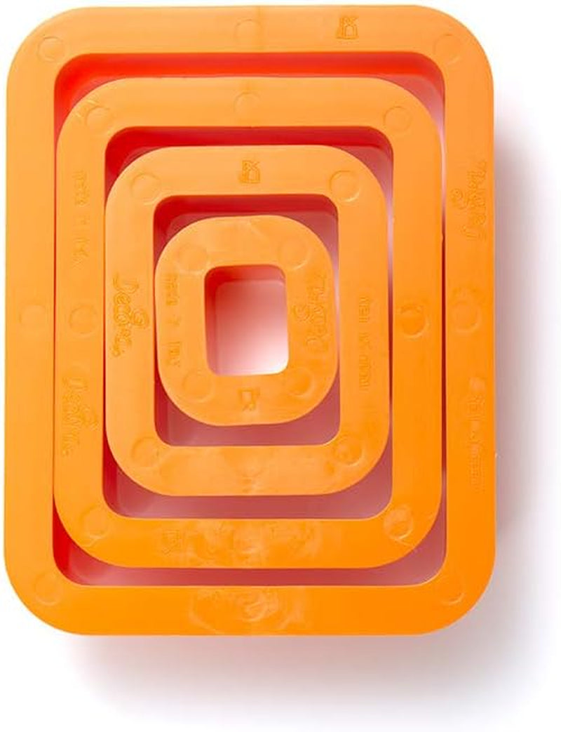 0255309 Lot de moules à biscuits rectangulaires, lisses, 4 pièces 1,5-3,5-5,5-7,5 H2,2 cm