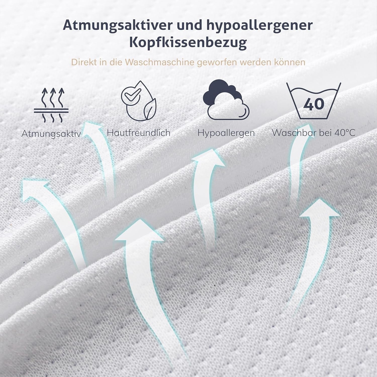 EGO HOME Oreiller Oreiller Ergonomique Doux en Mousse à Mémoire pour Dormeur sur le Dos Oreiller de Soutien du Cou avec Housse Respirante et Lavable, Certifié Oeko-Tex, Oreiller Cervical 75X35Cm Perne standard Naty Shop