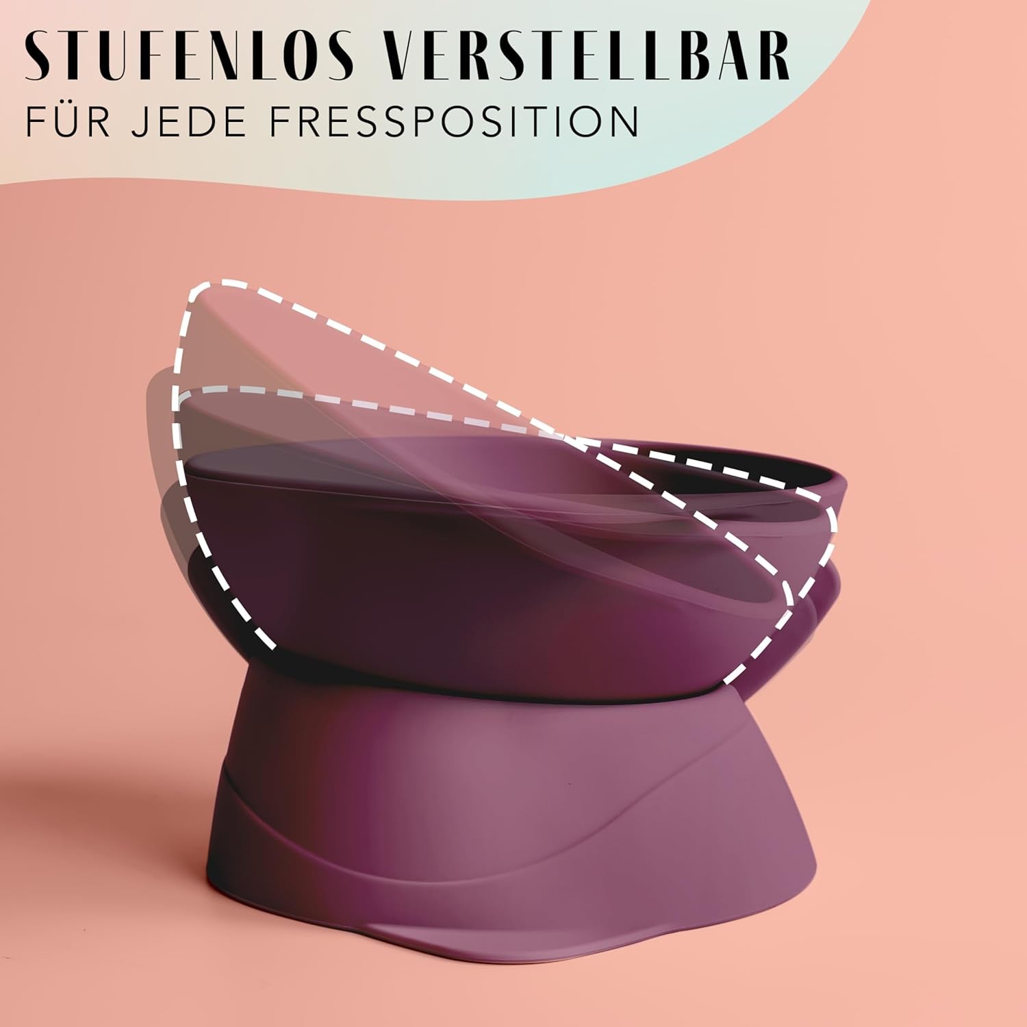 ne&no® Silikon Katzennapf erhöhet mit Verstellbarer Neigung | Futternapf Katze erhöhet | Katzen Futternapf erhöhet | Katzen Napf