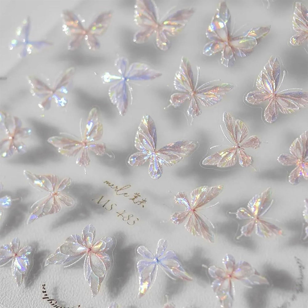 JMEOWIO Autocollant 3D pour ongles en forme de cœur pour nail art