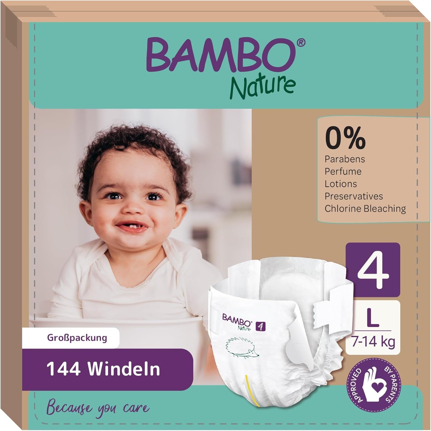 Couches pour bébé Bambo Nature, taille 1 (2-4 kg), boîte mensuelle de 132 unités | Couches haut de gamme avec protection améliorée contre les fuites | Confort et liberté ultimes pour les nouveau-nés | Couches testées dermatologiquement