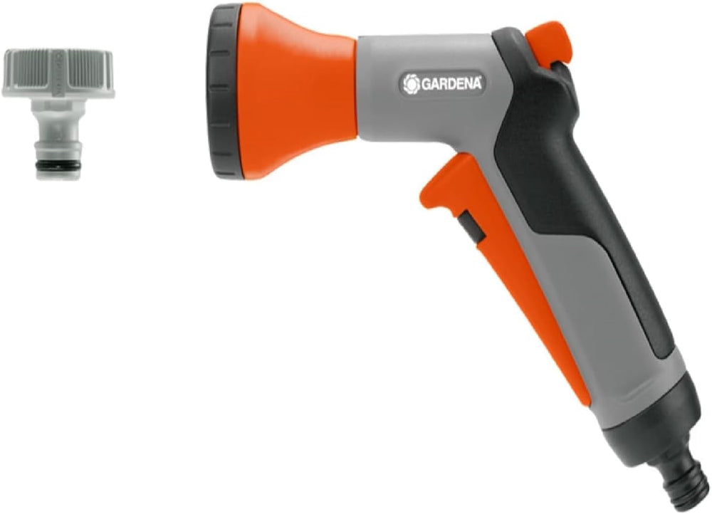 Set complet furtun spiralat Gardena 4647-20, cu retragere automată a furtunului, cu duză de pulverizare și racord robinet (lungime furtun: 10 m, diametru furtun: 9 mm, set: da)