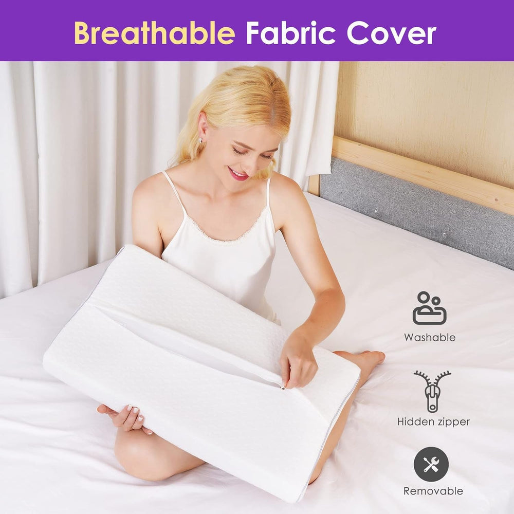 BDTFO Oreiller orthopédique en mousse à mémoire de forme pour douleurs cervicales, soutien du cou pour le dos, le ventre, dormeur latéral avec housse lavable et respirante à fermeture éclair Oreillers orthopédiques cervicaux Naty Shop