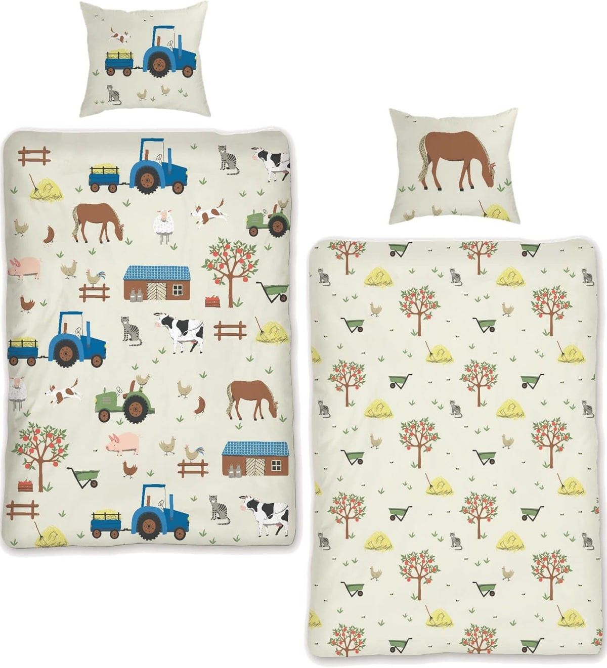 Skybrands Kinder Bettwäsche Tiere 135X200 Bauernhof Kinderbettwäsche Bagger Traktor Baumwolle Kinderbettwäsche 2Tgl. Für Jungen Und Mädchen Naty Shop Titre par défaut