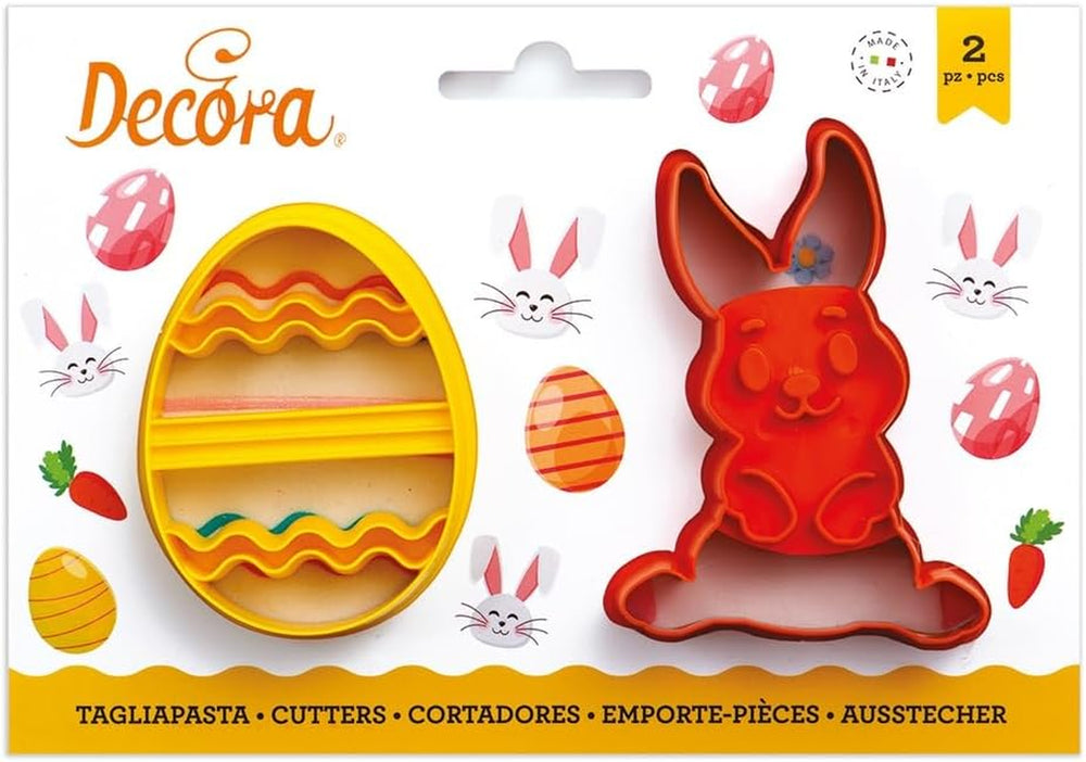 0255060 Boîte à biscuits en plastique, lapin et œuf décoré