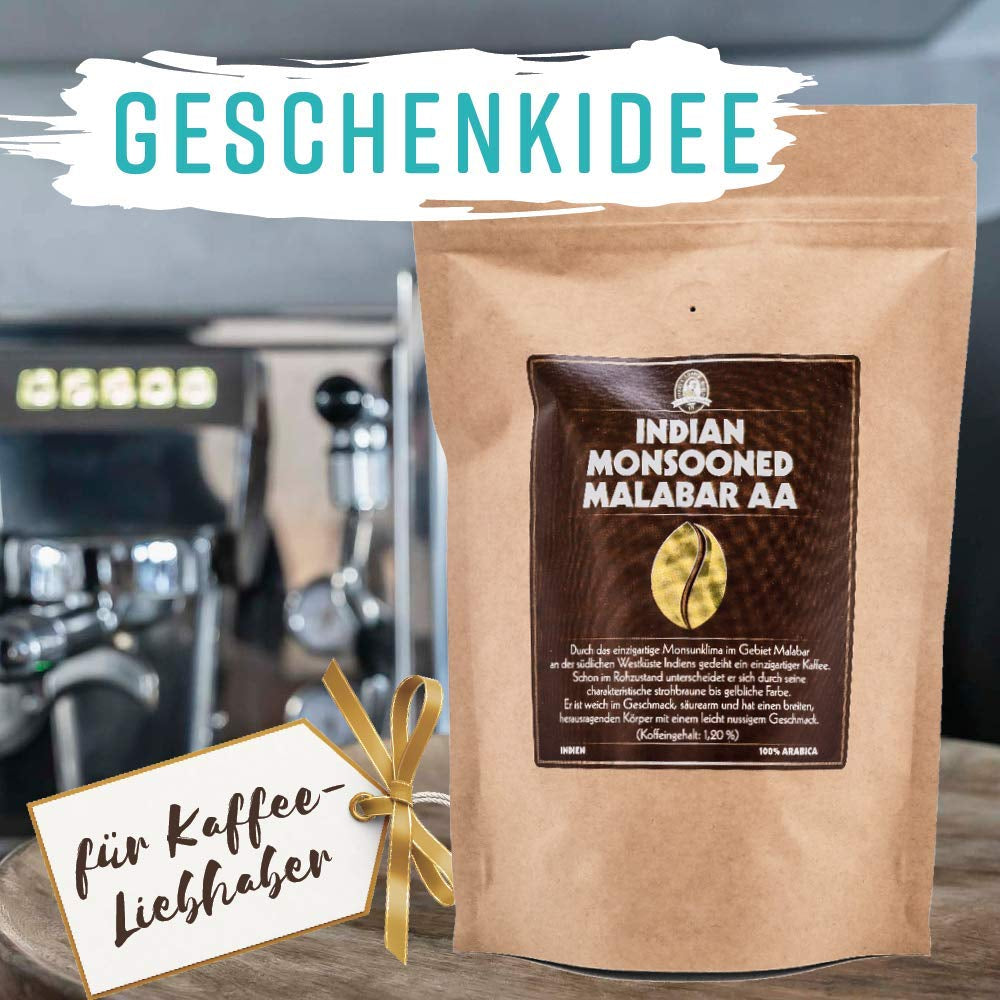 Henry's Espresso Indian Monsooned Malabar AA 1000g - erlesene Qualität - Handwerklich in Deutschland geröstet - Kaffeebohnen direkt vom Bauern