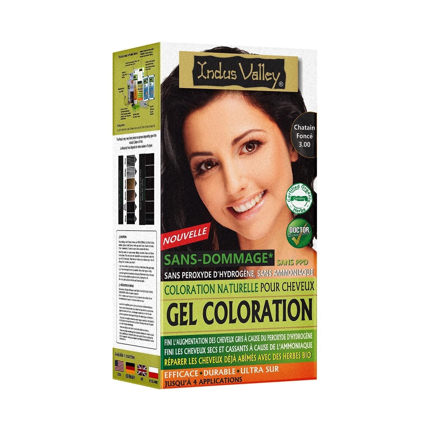 Indus Valley Natural Damage Free Gel Hair Colour | Fără amoniac, vegan și fără cruzime | Până la 100% acoperire gri, rezultate de lungă durată | Castaniu deschis 5.0 (20 gram + 200 ml) Vopsea pentru par Naty Shop Maro închis