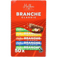 Branches Lot de 50 barres de chocolat au lait – Barres de chocolat au lait fourrées à la crème de noisettes – Chocolat suisse – Paquet en vrac de 50 barres emballées individuellement (23 g chacune) / 1150 g