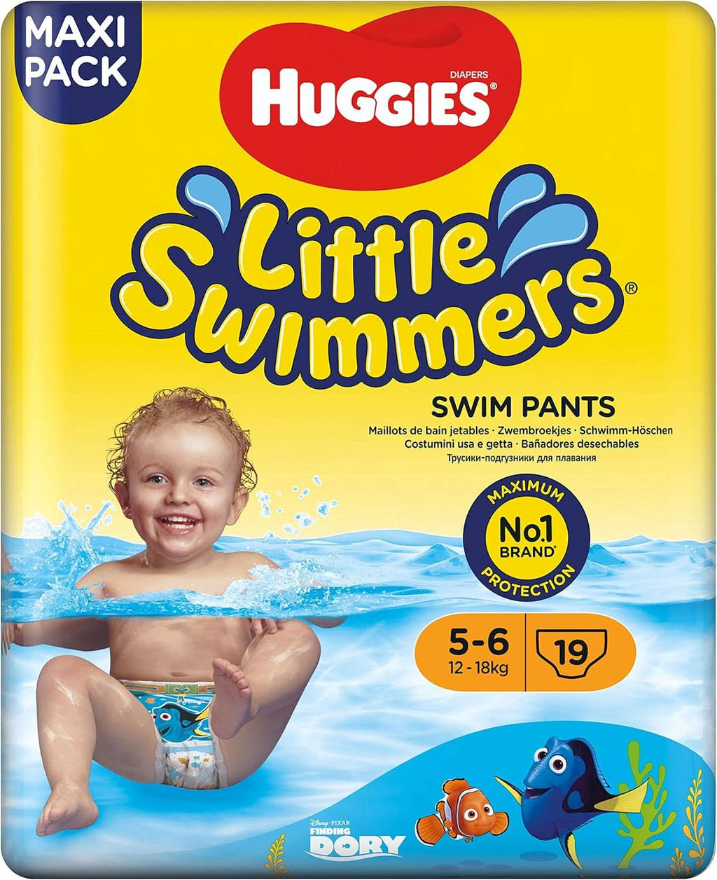 Huggies Little Swimmers Mărimea 5-6, pachet mare de 19 bucăți Mama si Copilul Naty Shop