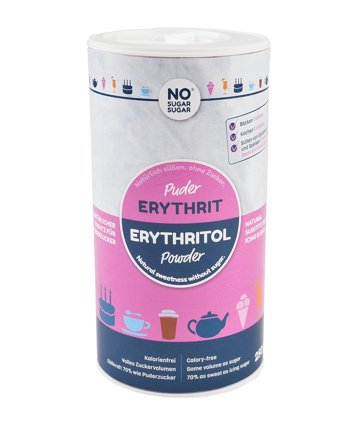 Nosugarsugar Erythrit Puder Streudose - Puderzuckerersatz Kalorienfrei, 19Er Pack (19 X 250 G) Indulcitori Naty Shop Default Title