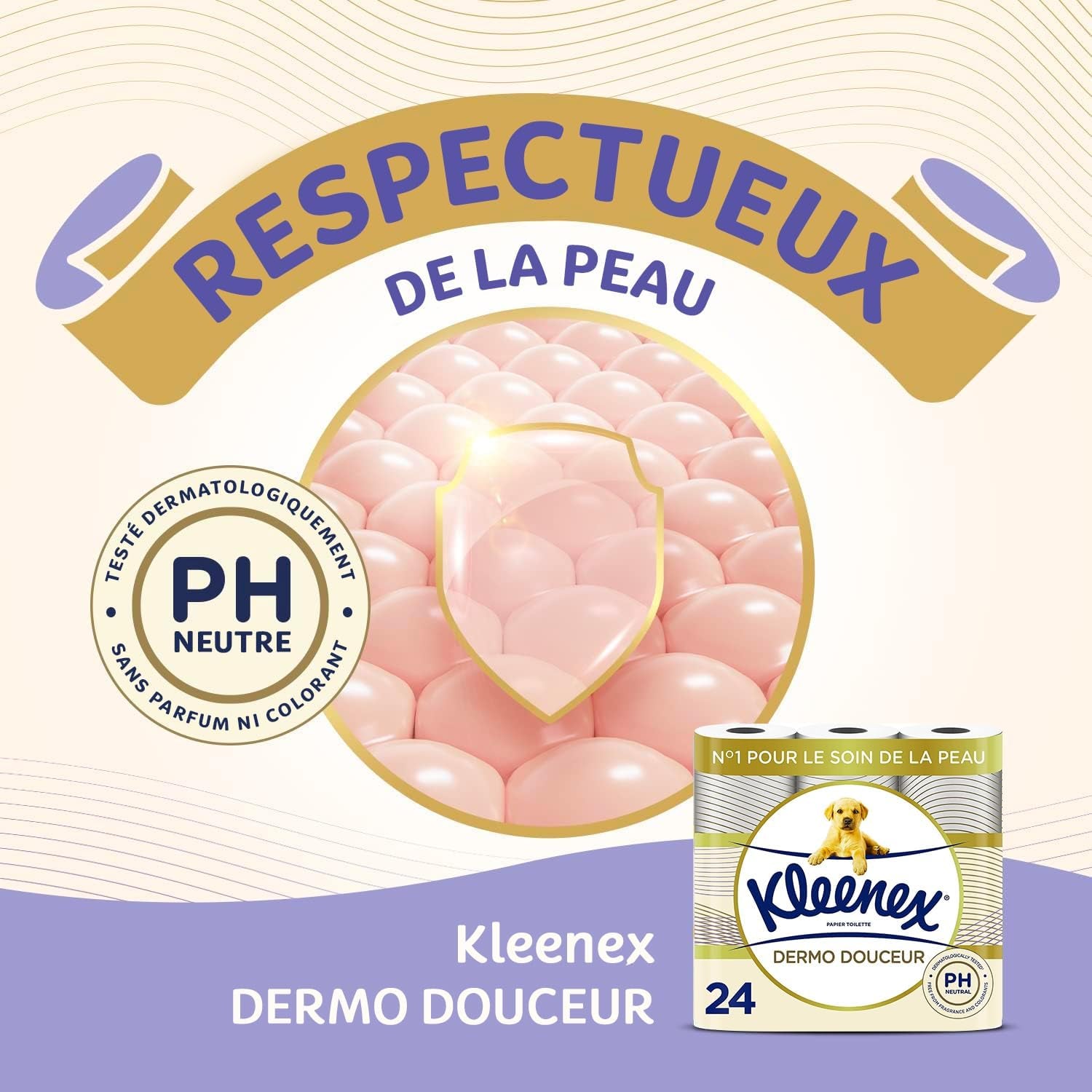 KLEENEX Dermo Douceur 4230420 Papier toilette, 24 rouleaux (4 X 6 rouleaux) blanc, 24 Unité (Lot De 6)