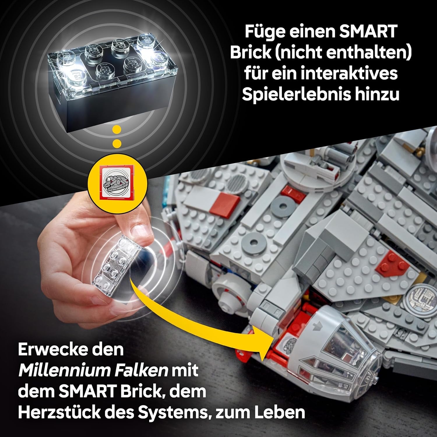 LEGO Star Wars 75426 SMART Play : Modèle Millennium Falke - Kompatibles Interaktives Spielzeug inkl. 4 SMART Tags et 4 Minifigures - Idées cadeaux pour garçons et filles à partir de 9 ans et fans adultes