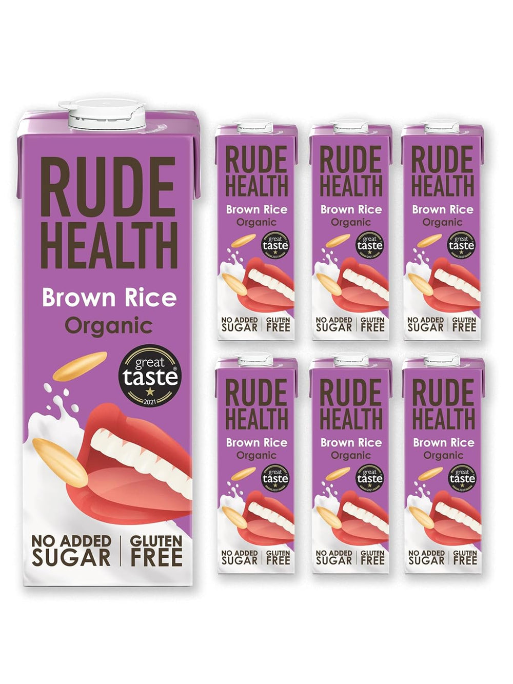 Rude Health 6 x 1 Litre Bio-Cashew-Drink, 100% naturel Bio-Getränk, sans gluten, sans gluten, preisgekrönt, sain et végétalien, 100% emballage recyclable