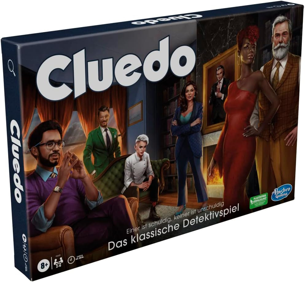 Hasbro Gaming Cluedo Jeu de société pour enfants à partir de 8 ans, jeu Cluedo repensé pour 2 à 6 joueurs, jeu de détective et de puzzle, jeu mystère parfait pour