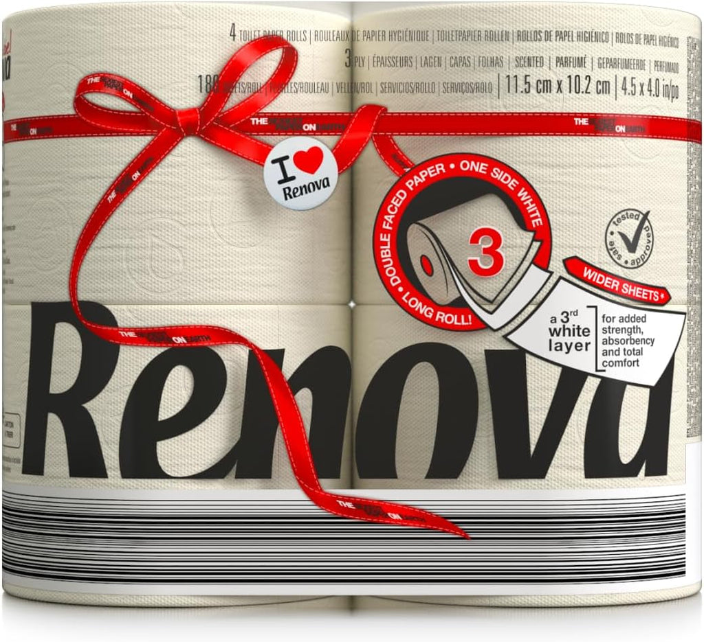 Hârtie igienică Renova, verde, 4 role