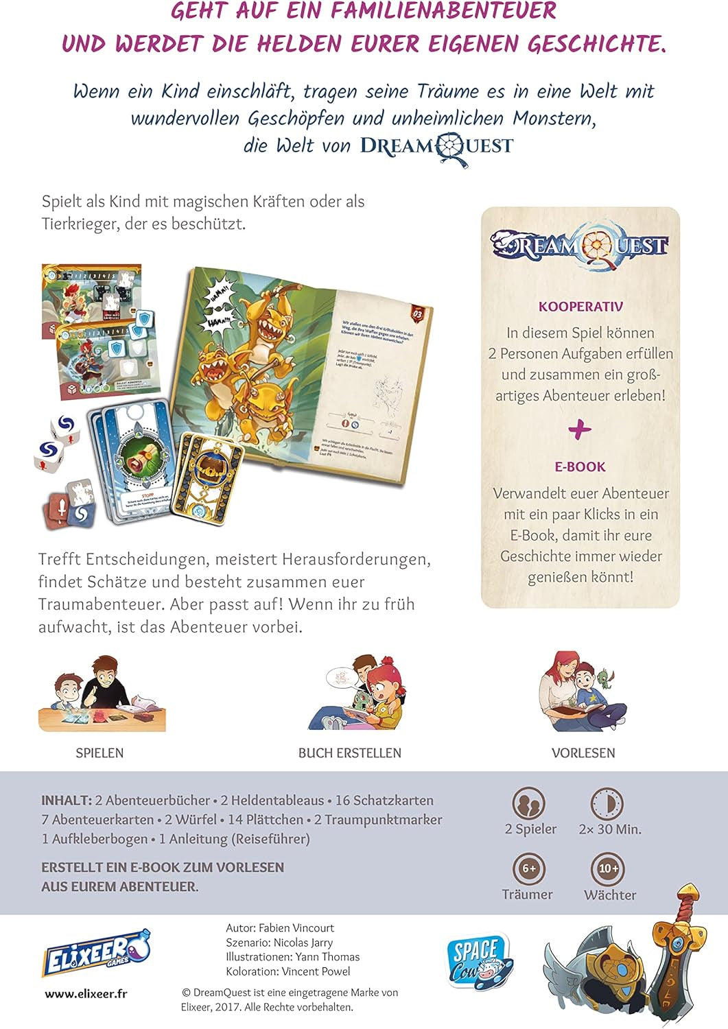 Space Cow, DreamQuest, Jeu pour enfants, Histoires, 2 joueurs, 6 ans et plus, 30 minutes, Allemand